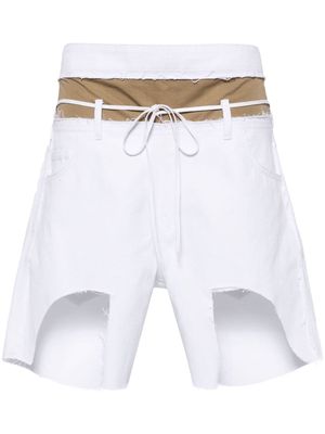 Litkovskaya asymmetric layered denim shorts - White