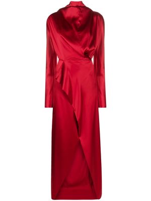 Litkovskaya Comtesse draped silk dress - Red