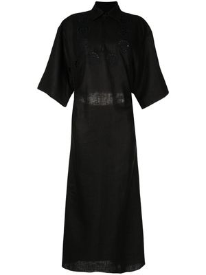 Litkovskaya guipure-detailing linen dress - Black