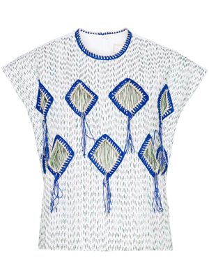Litkovskaya Oberih crochet-detail cotton T-shirt - White