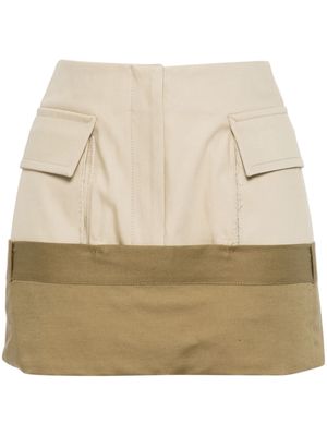 Litkovskaya patchwork cotton miniskirt - Brown