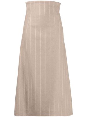 Litkovskaya pinstripe A-line skirt - Brown