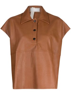 Litkovskaya sleeveless cropped polo shirt - Brown