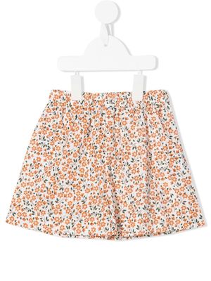 LITTLE BAMBAH floral-print cotton-blend shorts - Orange