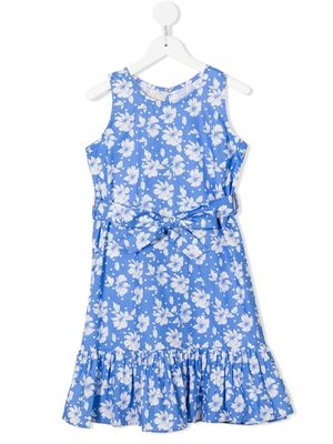 LITTLE BAMBAH floral-print poplin midi dress - Blue
