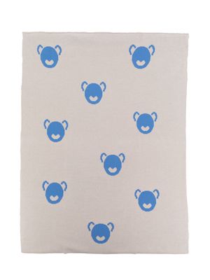 Little Bear bear-motif cotton blanket - Neutrals