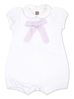 Little Bear bow-detail knitted body - White