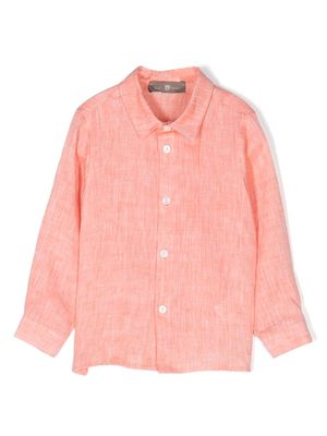 Little Bear button-fastening linen shirt - Orange