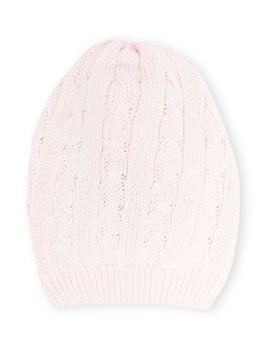 Little Bear cable-knit cotton beanie - Pink