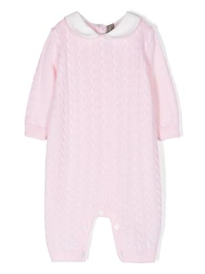 Little Bear cable-knit virgin wool body - Pink