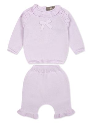 Little Bear cotton knitted trousers set - Purple