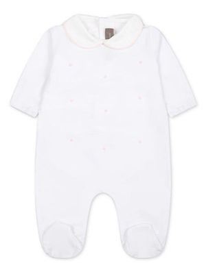Little Bear dot-print stretch-cotton pyjamas - White