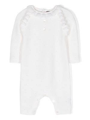 Little Bear dotted virgin wool pyjama - White