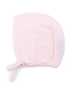 Little Bear drawstring virgin wool hat - Pink