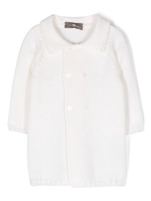 Little Bear fine-knit double-breasted blouse - White