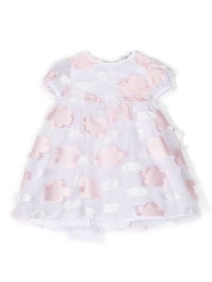 Little Bear floral-embroidered cotton dress - White
