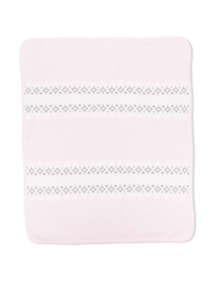 Little Bear intarsia-knit virgin-wool blanket - Pink