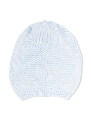 Little Bear knitted cotton beanie - Blue