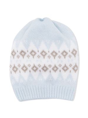 Little Bear patterned intarsia-knit hat - Blue