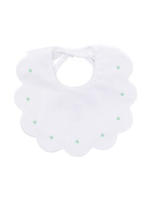 Little Bear polka-dot cotton bib - White