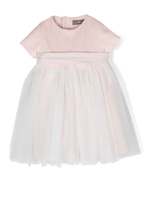 Little Bear short-sleeve velvet dress - Pink