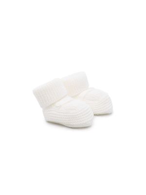 Little Bear slip-on knitted slippers - White