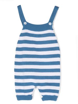 Little Bear stripe-pattern knitted shorties - Blue