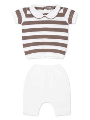 Little Bear striped knitted trousers set - Brown