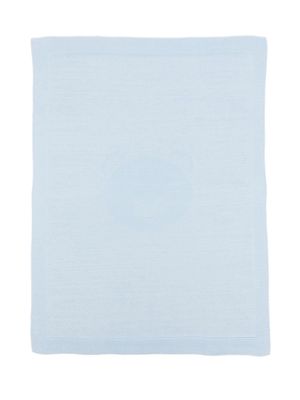 Little Bear teddy bear-motif cotton blanket - Blue