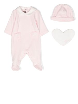 Little Bear teddy bear patch babygrow set - Pink