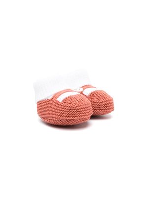 Little Bear two-tone knit slippers - Brown