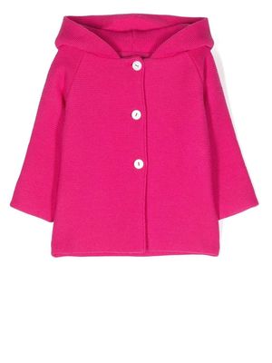 Little Bear virgin wool hooded coat - Pink