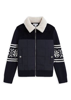 Little Boy's & Boy's Alpine Knit-Sleeve Jacket