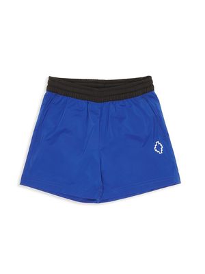 Little Boy's & Boy's Basic Logo Beach Shorts - Blue White - Size 10 - Blue White - Size 10