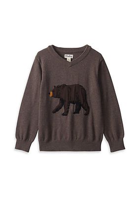 Little Boy's & Boy's Bear V-Neck Sweater