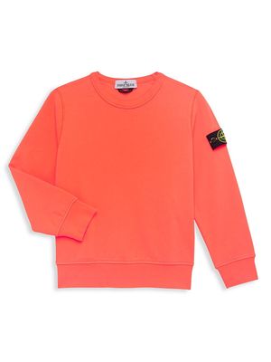 Little Boy's & Boy's Crewneck Sweatshirt - Coral - Size 8 - Coral - Size 8