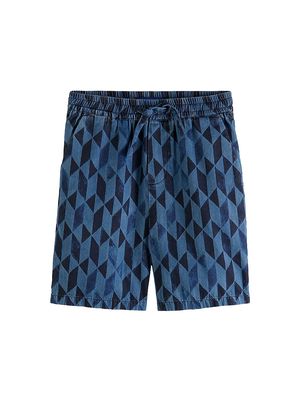 Little Boy's & Boy's Denim Printed Shorts - Indigo - Size 10 - Indigo - Size 10