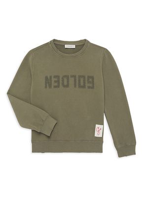 Little Boy's & Boy's Distressed Crewneck Sweatshirt - Dusty Olive - Size 10 - Dusty Olive - Size 10