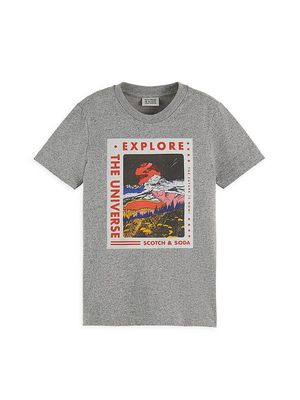 Little Boy's & Boy's Explore The Universe Logo T-Shirt - Grey - Size 10 - Grey - Size 10