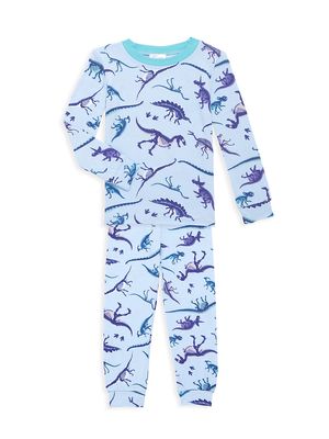 Little Boy's & Boy's Fossil 2-Piece Pajama Set - Blue - Size 2 - Blue - Size 2