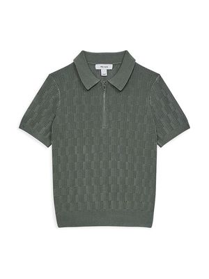Little Boy's & Boy's Half-Zip Sweater Polo - Green - Size 10