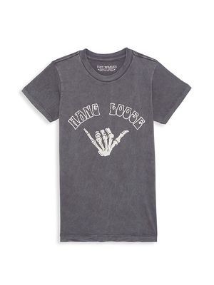 Little Boy's & Boy's Hang Loose Crewneck T-Shirt - Mineral Black - Size 2 - Mineral Black - Size 2