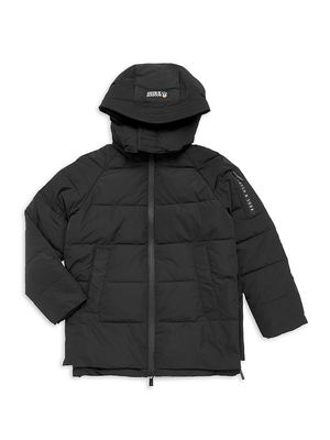 Little Boy's & Boy's Hooded Polyester Jacket - Black - Size 12