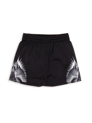 Little Boy's & Boy's Icon Wings Beach Shorts - Black Grey - Size 10 - Black Grey - Size 10