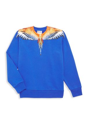 Little Boy's & Boy's Icon Wings Crewneck Sweatshirt - Blue Orange - Size 10 - Blue Orange - Size 10