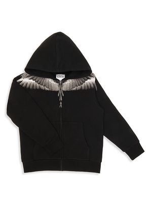 Little Boy's & Boy's Icon Wings Full-Zip Hoodie - Black Grey - Size 10 - Black Grey - Size 10