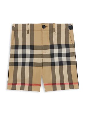 Little Boy's & Boy's KB4 Royston Check Stretch Tailored Shorts - Archive Beige - Size 14