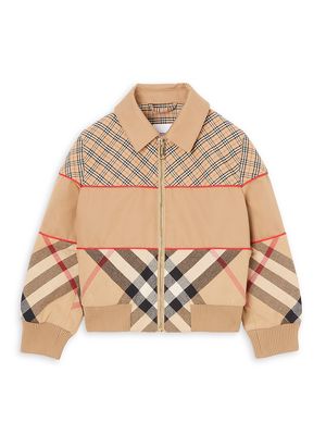 Little Boy's & Boy's Liam Check Jacket - Archive Beige - Size 10