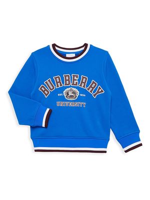 Little Boy's & Boy's Logo Collegiate Crewneck Sweatshirt - Canvas Blue - Size 3