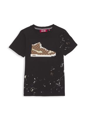 Little Boy's & Boy's Mini Checker Louis T-Shirt - Black - Size 2 - Black - Size 2